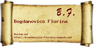 Bogdanovics Florina névjegykártya